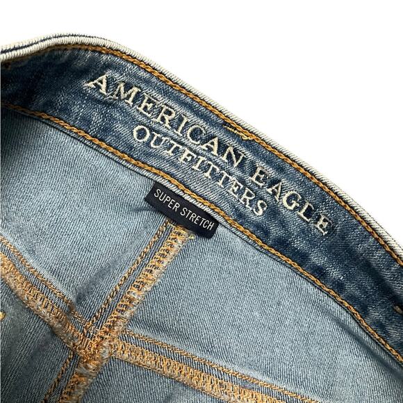 American Eagle Women's Jeggings Super Stretch Hi Rise Blue Jeans Size 6 - Picture 7 of 8